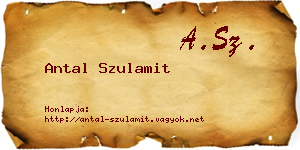 Antal Szulamit névjegykártya